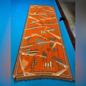 Orange Equestrian Western Pattern Scarf
